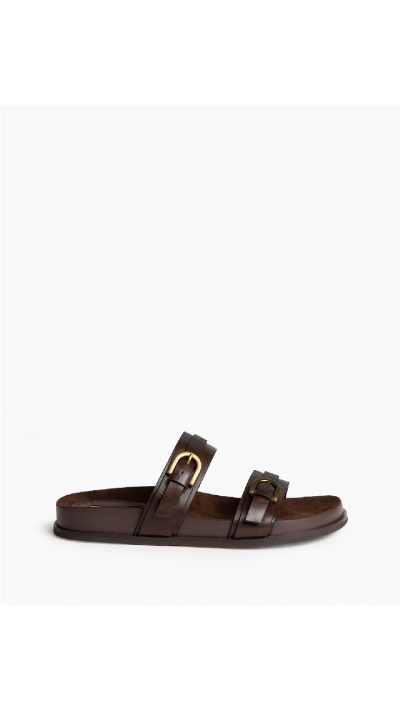 SANDALIA DOBLE TIRA HEBILLAS DORADAS