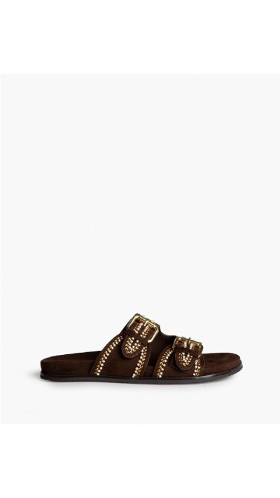SANDALIA DOBLE TIRA DETALLES DORADOS
