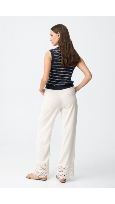 PANTALÓN LINO BORDADO CENEFA BAJO