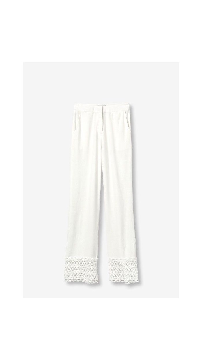 PANTALÓN LINO BORDADO CENEFA BAJO