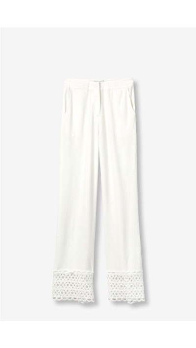 PANTALÓN LINO BORDADO CENEFA BAJO