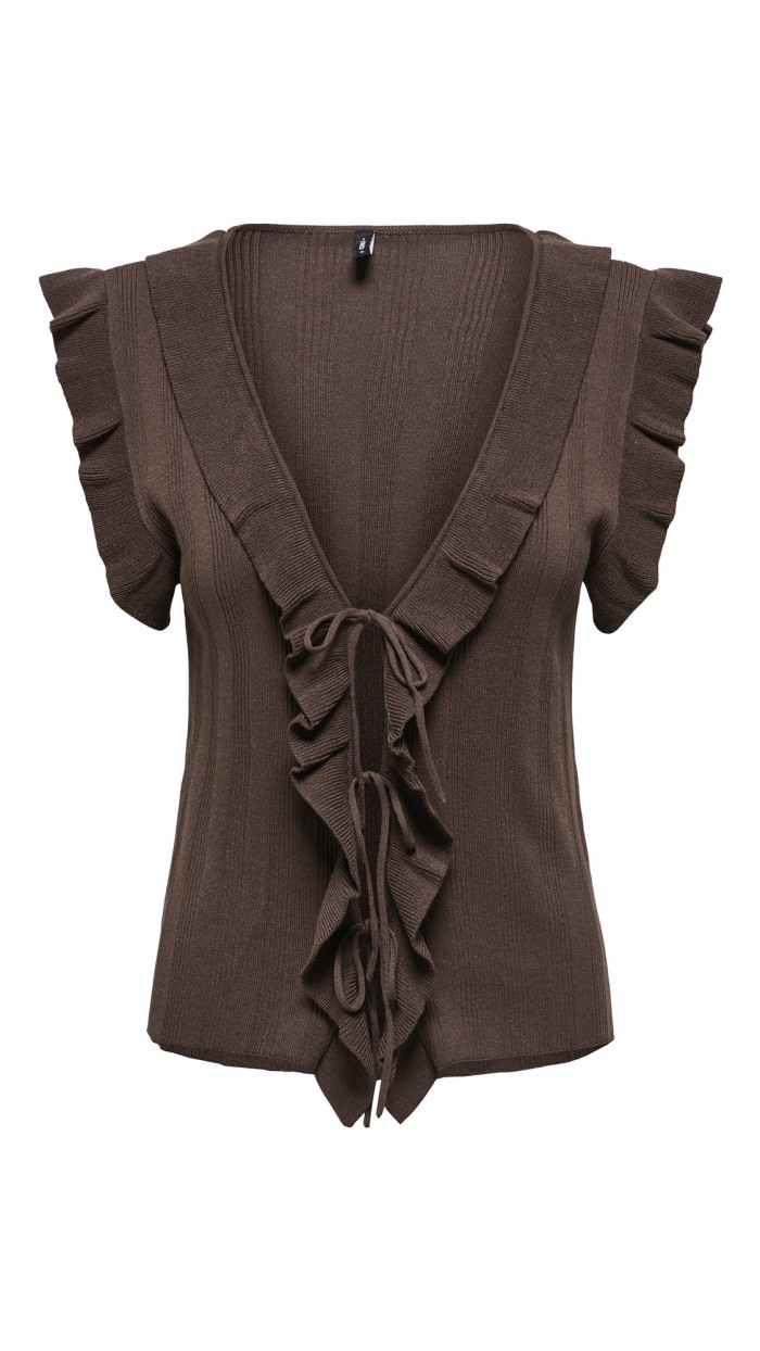 TOP CHALECO VOLANTES DETALLE LAZOS