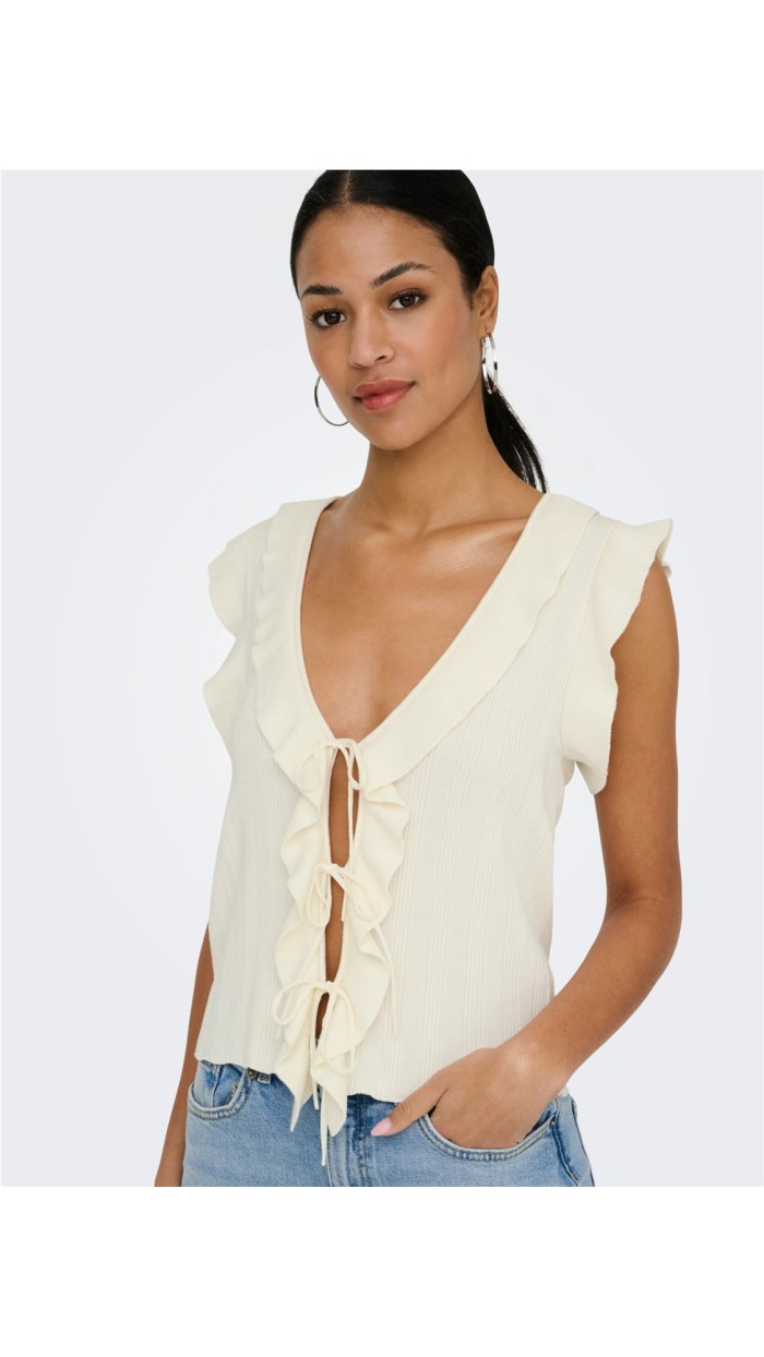 TOP CHALECO VOLANTES DETALLE LAZOS