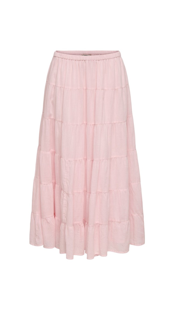 FALDA ALGODÓN ROSA Y BLANCO