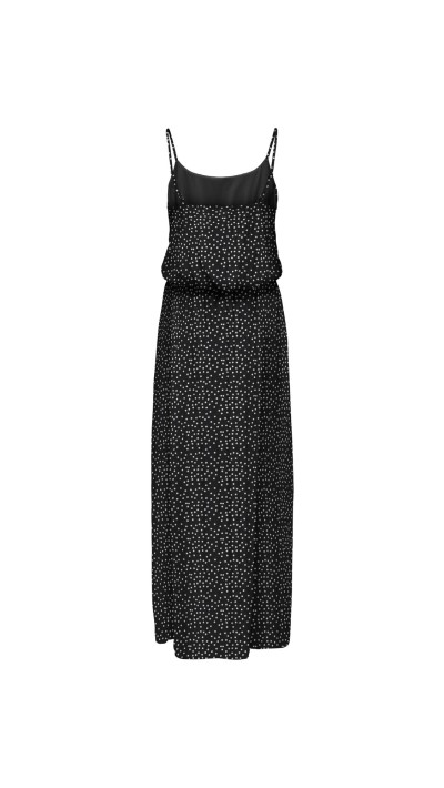 VESTIDO TIRA FINA TOPITOS FONDO NEGRO