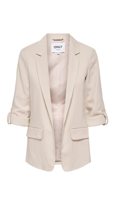 BLAZER BEIGE DETALLE RECOGER MANGA