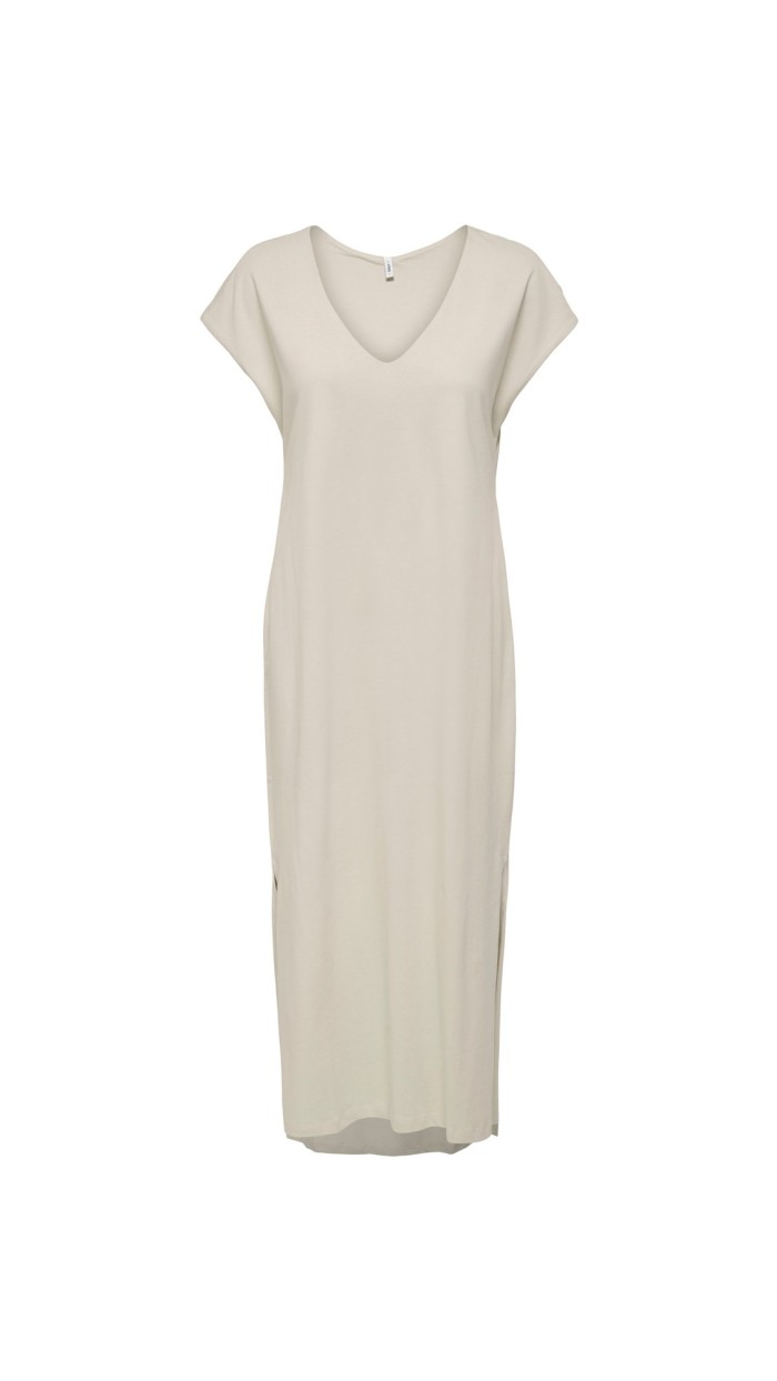 VESTIDO BASIC CUELLO PICO, NEGRO, MARRÓN Y BEIGE