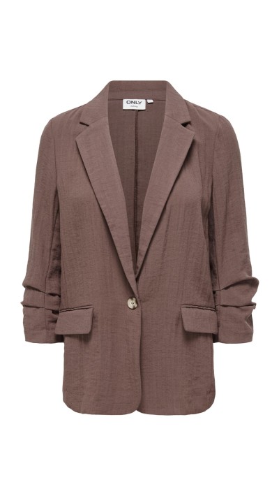 BLAZER EN BLANCO Y MARRÓN DETALLE BOTÓN