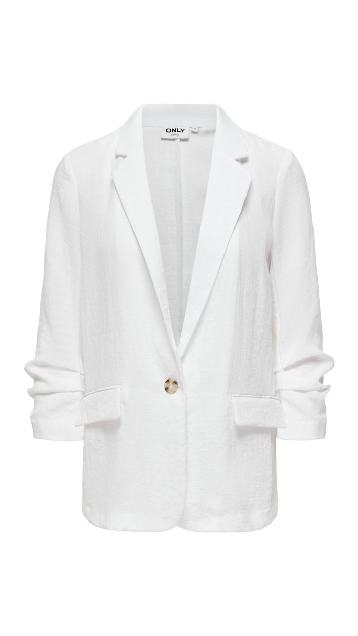 BLAZER EN BLANCO Y MARRÓN DETALLE BOTÓN