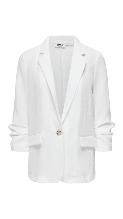 BLAZER EN BLANCO Y MARRÓN DETALLE BOTÓN