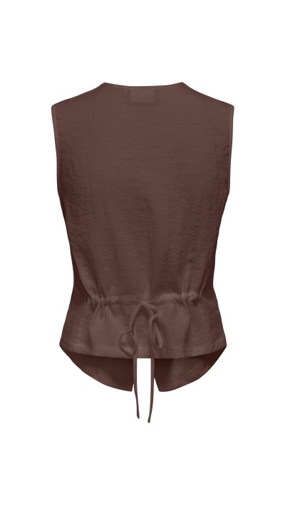 CHALECO LAZO ATRÁS MARRÓN Y BLANCO 2