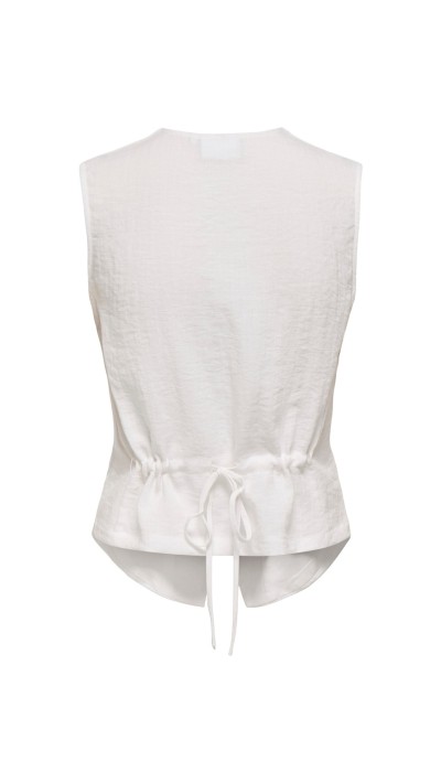 CHALECO LAZO ATRÁS MARRÓN Y BLANCO