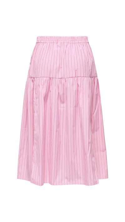 FALDA GOMA EN CINTURA RAYAS FONDO ROSA 2