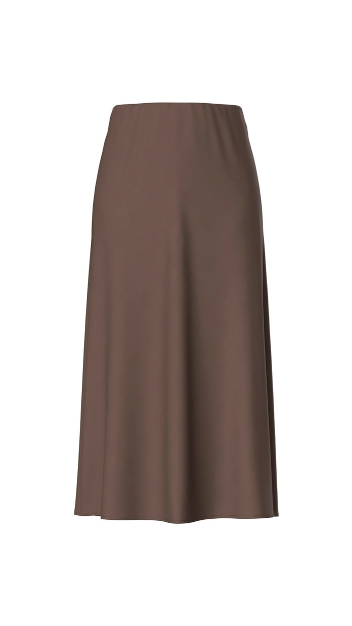FALDA SATÉN MARRÓN CHOCO