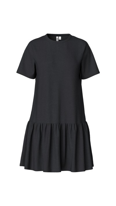 VESTIDO BASIC NEGRO VOLANTE