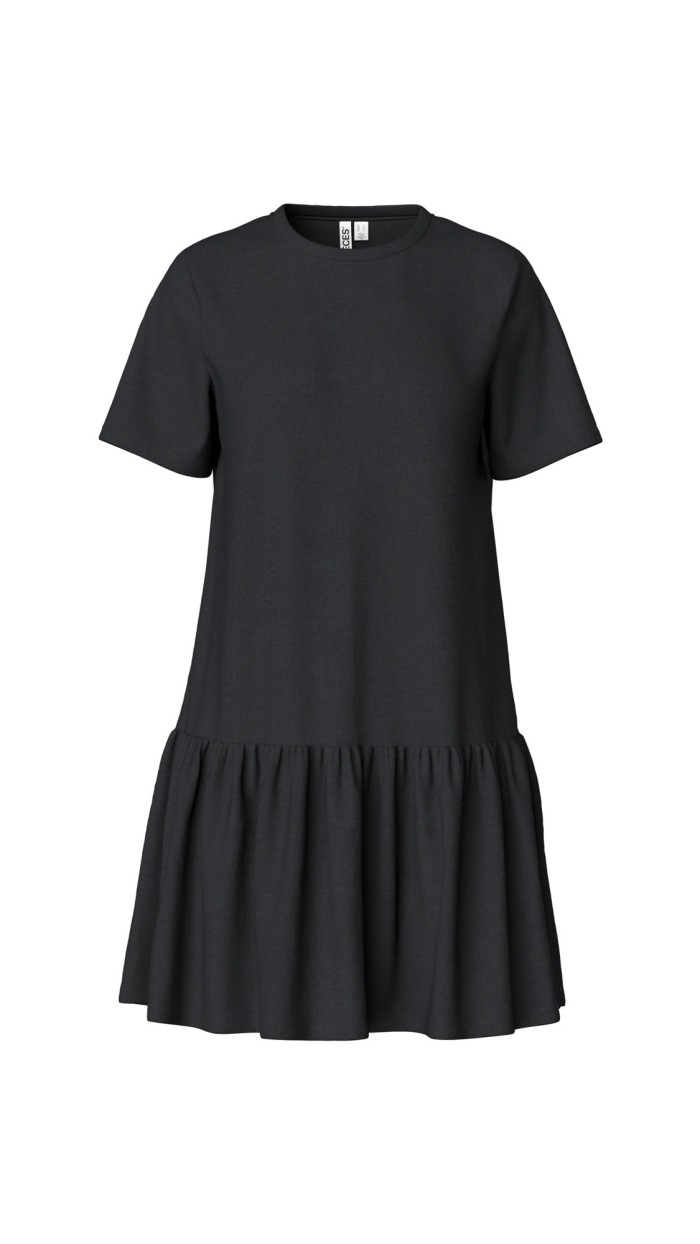 VESTIDO BASIC NEGRO VOLANTE