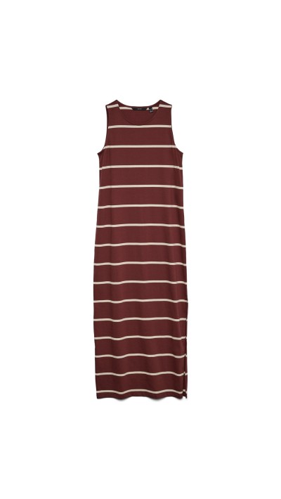 VESTIDO RESTO  ALGODÓN RAYAS FONDO BURDEOS Y AZUL MARINO