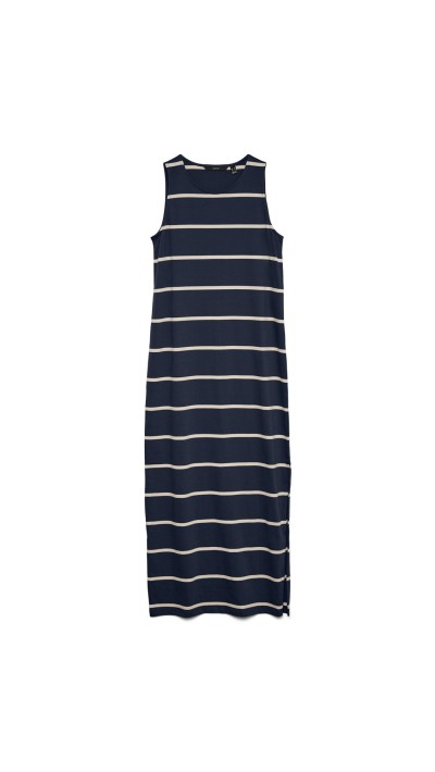 VESTIDO RESTO  ALGODÓN RAYAS FONDO BURDEOS Y AZUL MARINO