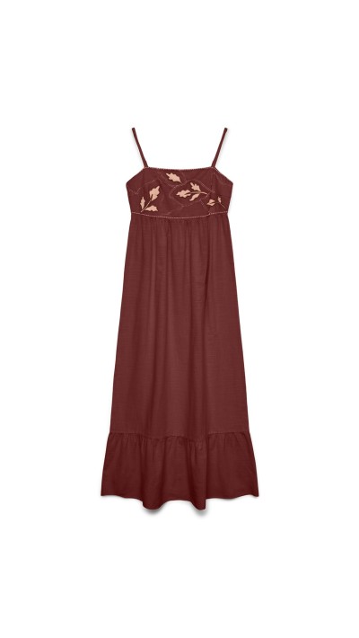 VESTIDO LARGO DETALLE BORDADO ESCOTE 2