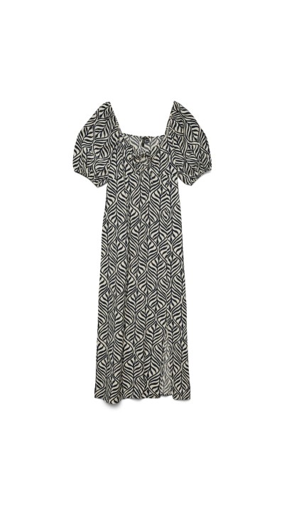 VESTIDO MANGA ABULLONADA