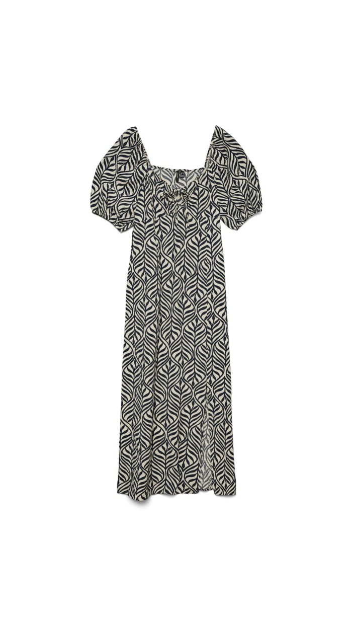 VESTIDO MANGA ABULLONADA