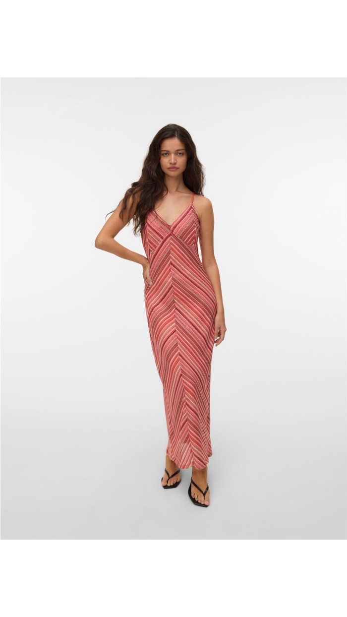 VESTIDO LARGO TIRAS CALADITO COLORES