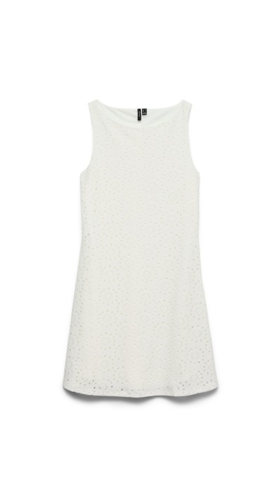 VESTIDO CORTO BLANCO BORDADO SUIZO