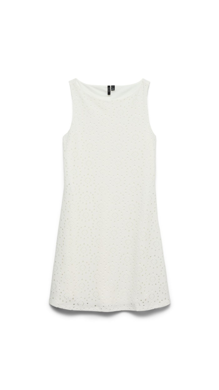 VESTIDO CORTO BLANCO BORDADO SUIZO