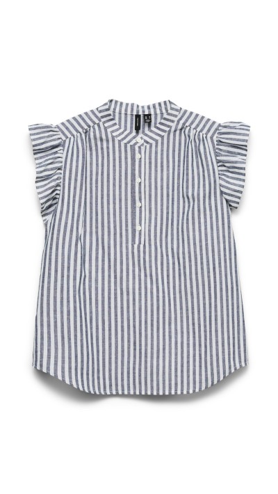 BLUSA VOLANTE EN HOMBRO