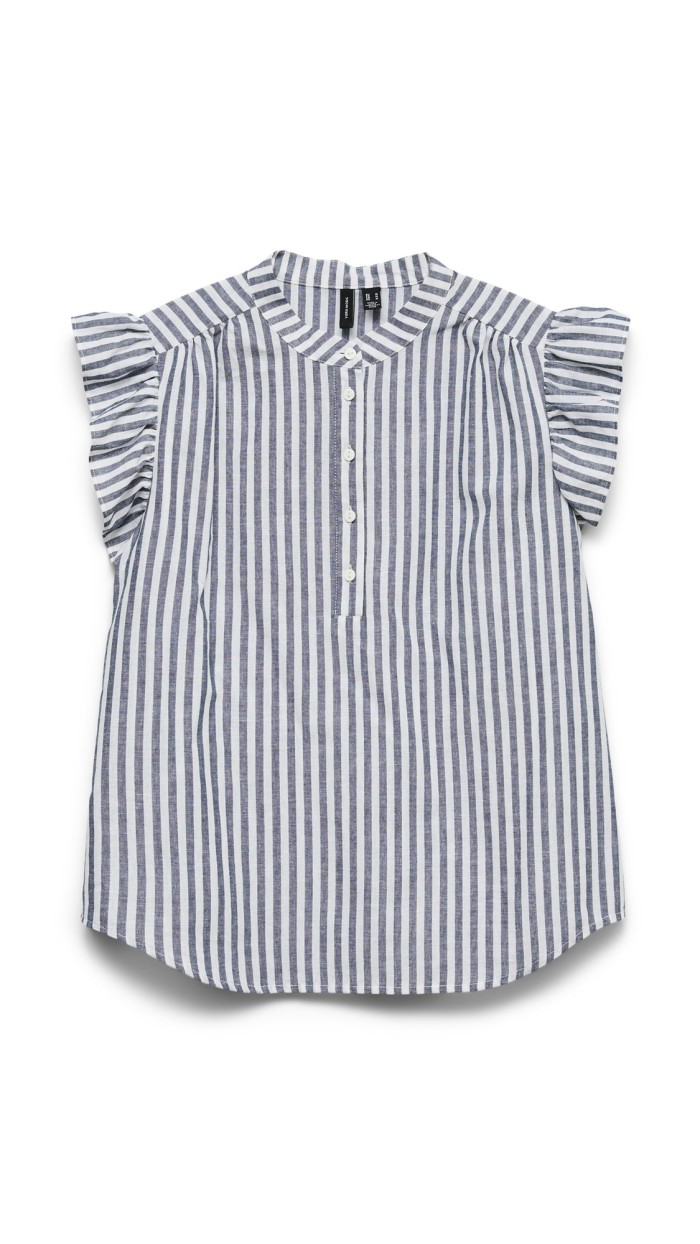 BLUSA VOLANTE EN HOMBRO