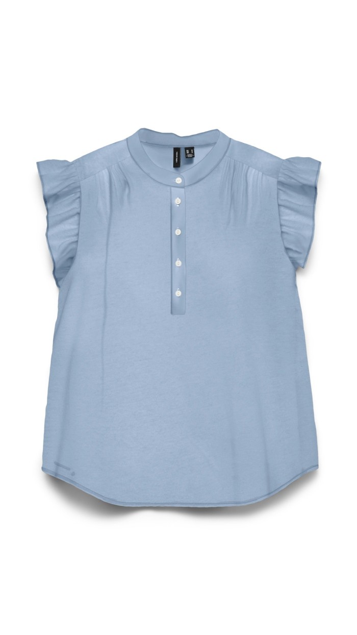 BLUSA VOLANTE EN HOMBRO