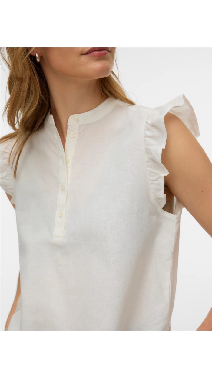 BLUSA VOLANTE EN HOMBRO