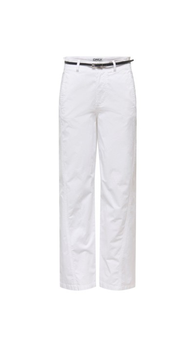 PANTALÓN BLANCO DETALLE CINTO NEGRO