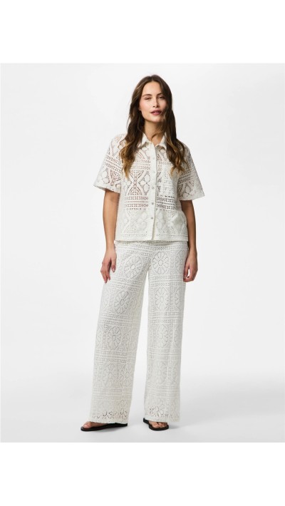 CAMISETA TIPO POLO CROCHE EN BLANCO 2