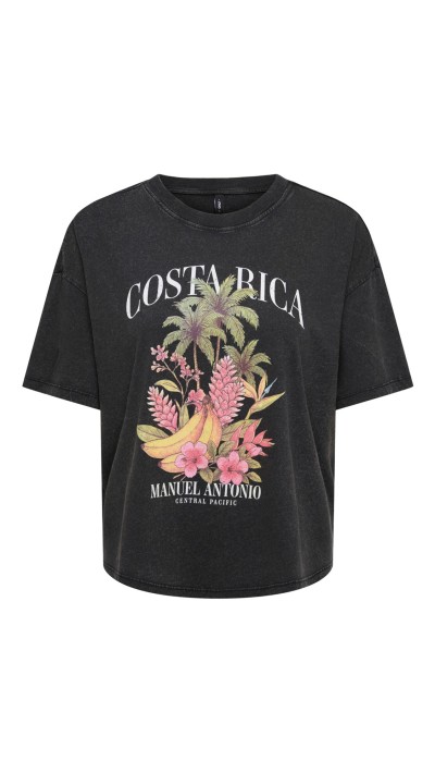 CAMISETA DIBUJO COLORES BLANCO, GRIS Y ROSA