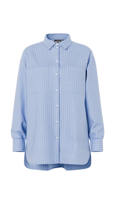 CAMISA AZUL RAYAS BLANCAS OVERSIZE