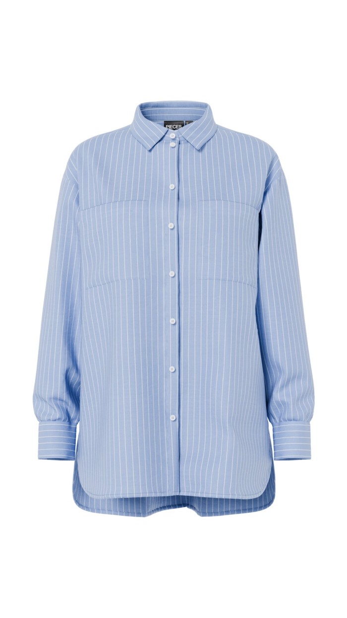 CAMISA AZUL RAYAS BLANCAS OVERSIZE