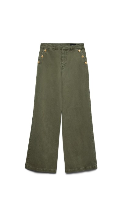 PANTALÓN VERDE BOTONES DORADOS BOLSILLOS