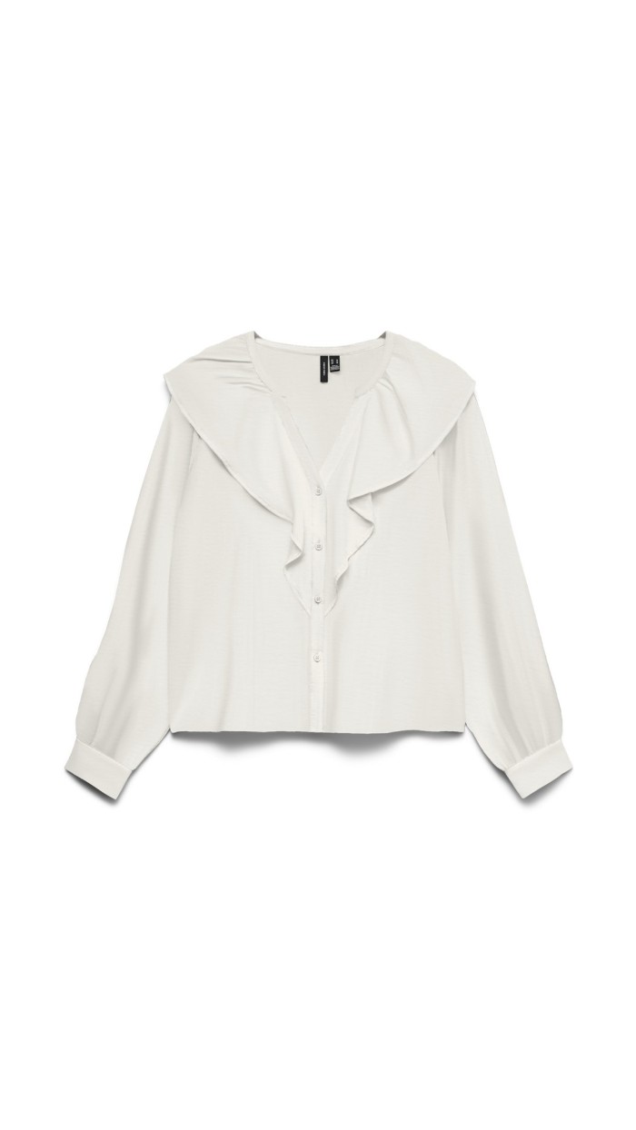 BLUSA VOLANTE ESCOTE PICO