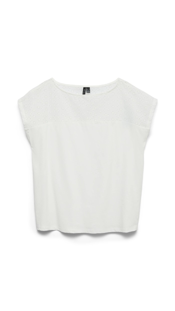 CAMISETA BLANCO DETALLE BORDADOS