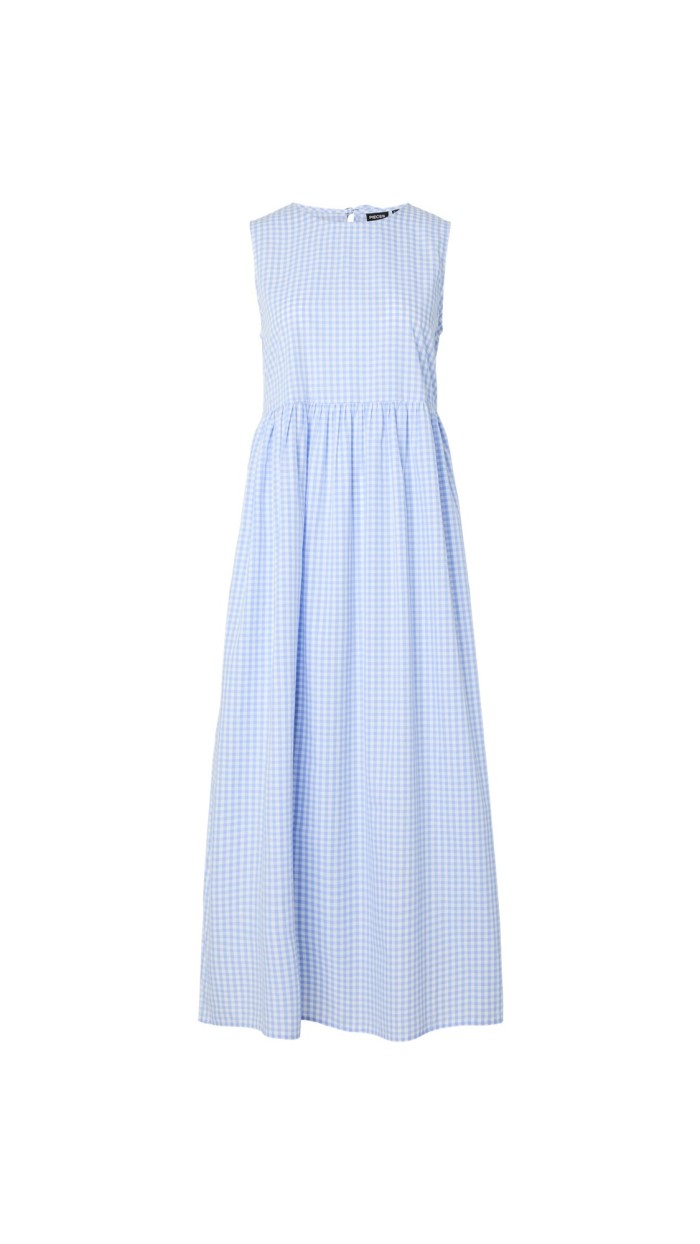 vestido cuadros vichy azul