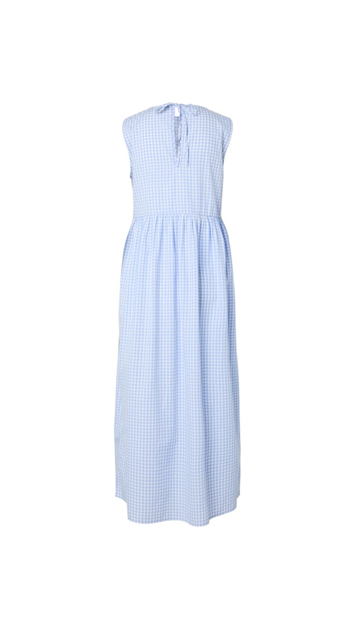 vestido cuadros vichy azul