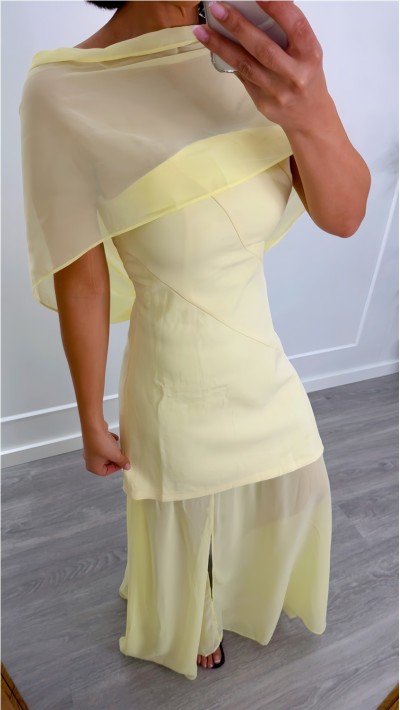 VESTIDO AMARILLA FULAR GASA