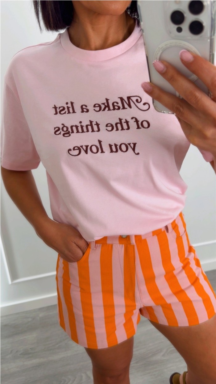 SHORT RAYAS ROSA NARANJA