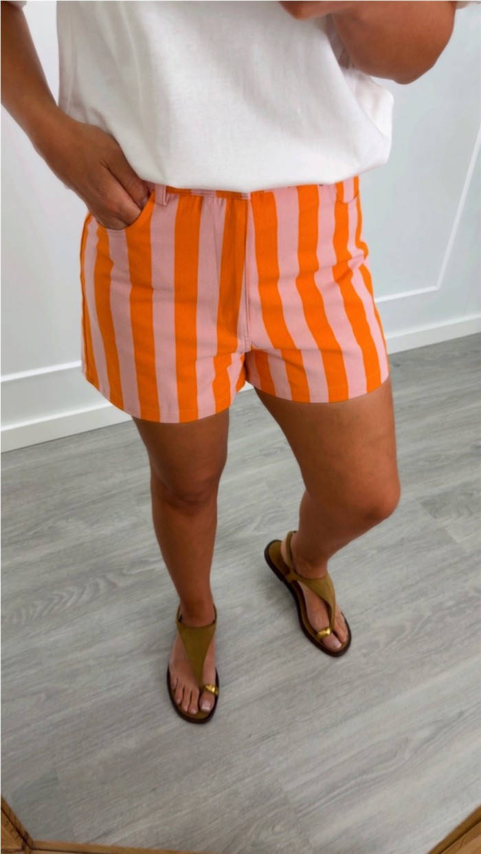 SHORT RAYAS ROSA NARANJA