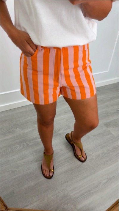 SHORT RAYAS ROSA NARANJA
