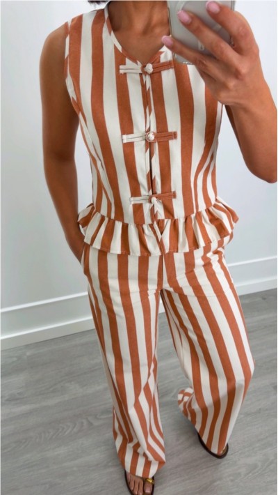 TOP CHALECO RAYAS DETALLE LAZOS