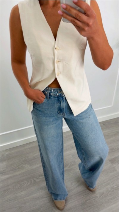 PANTALÓN VAQUERO ESTRELLAS PLATA 2