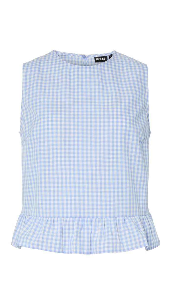 TOP CUADROS AZUL VICHY