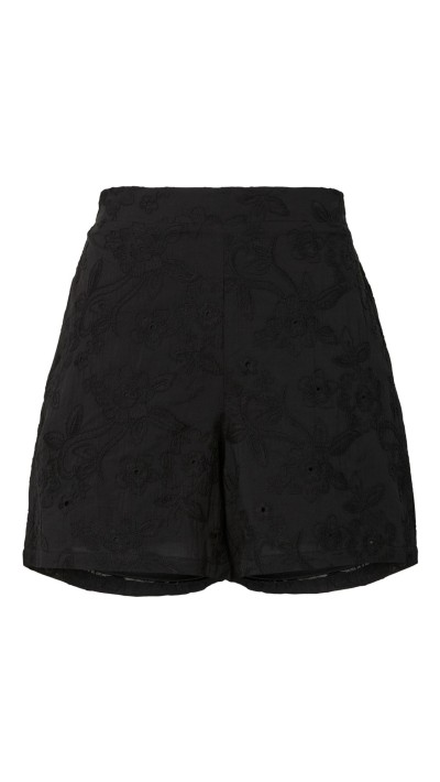 PANTALÓN CORTO NEGRO BORDADO